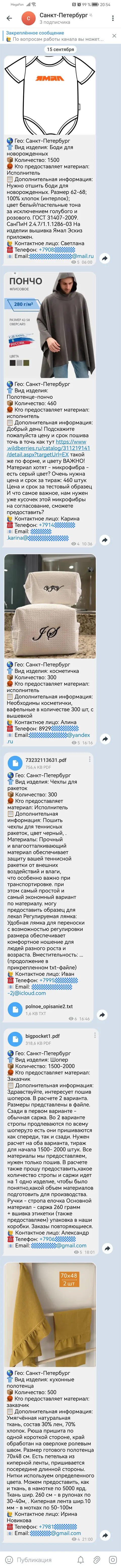 Заказы на оптовый пошив в Санкт-Петербурге